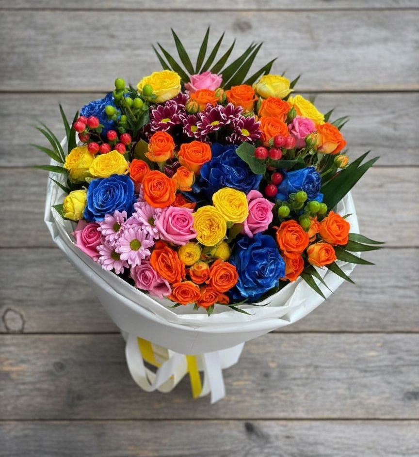 Букет цветов из: Розы и Хризантемы в Гидроузел