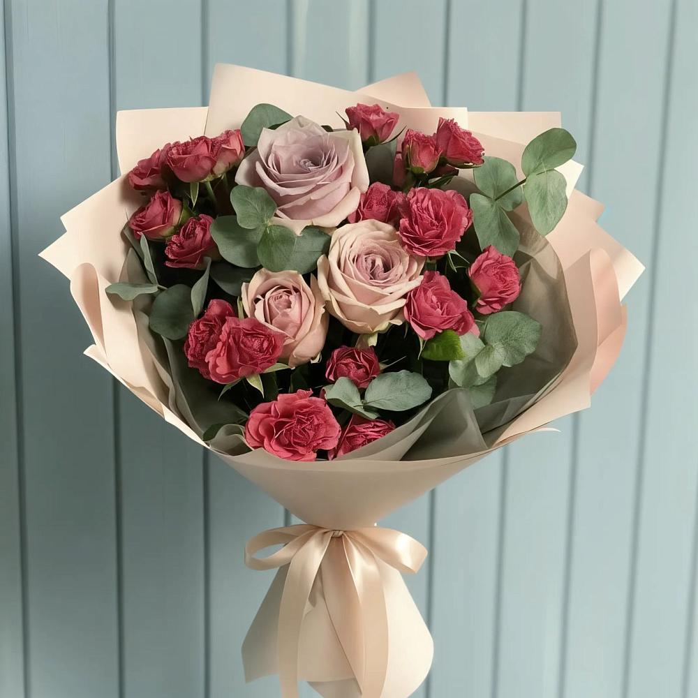 Букет цветов из: Гвоздики и Розы в Гидроузел