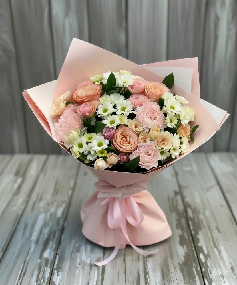 Букет цветов из: Гвоздики, Розы и Хризантемы в Гидроузел