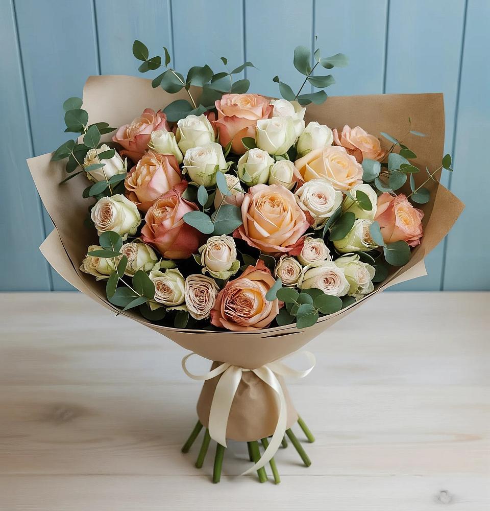 Букет цветов из: Альстромерии и Розы в Гидроузел