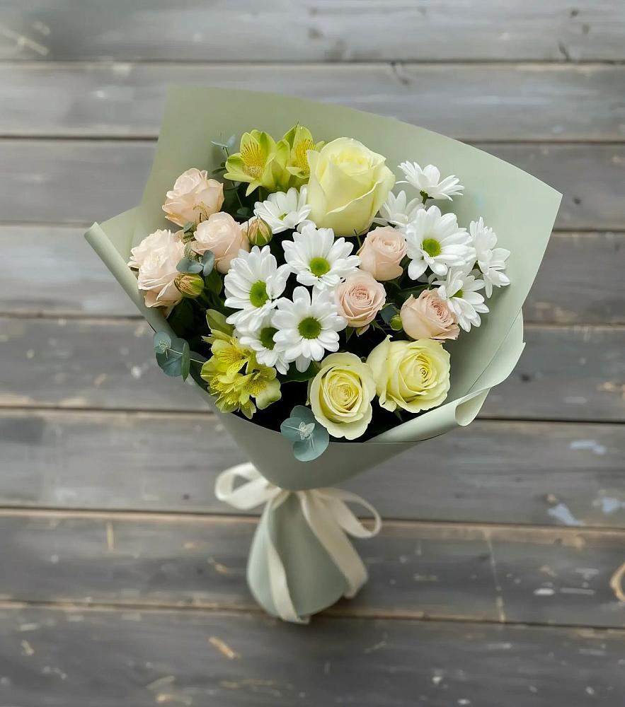 Букет цветов из: Альстромерии, Розы и Хризантемы в Гидроузел