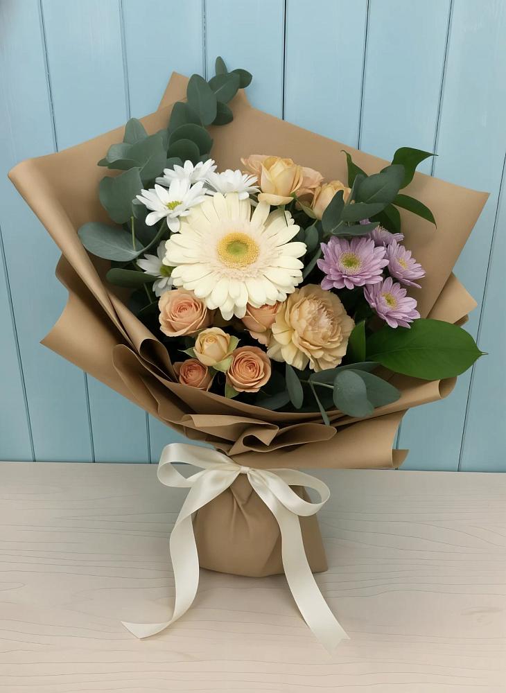 Букет цветов из: Герберы и Хризантемы в Гидроузел