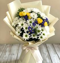 Букет цветов из:  Ирисы, Хризантемы и Розы #REPLACE_PRED# Гидроузел