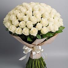 Букет 101 беля роза Белоснежка в Гидроузел