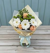 Букет цветов из:  Герберы, Розы и Хризантемы в Гидроузел
